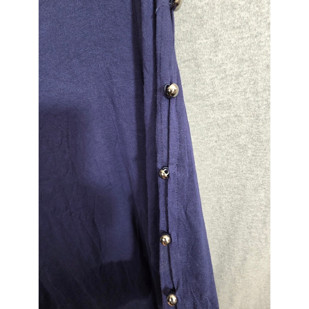 French Laundry Tunic Top Plus Size XXX 3X Blue Soft Silver Bead‎ PeekABoo Sleeve - Picture 5 of 7
